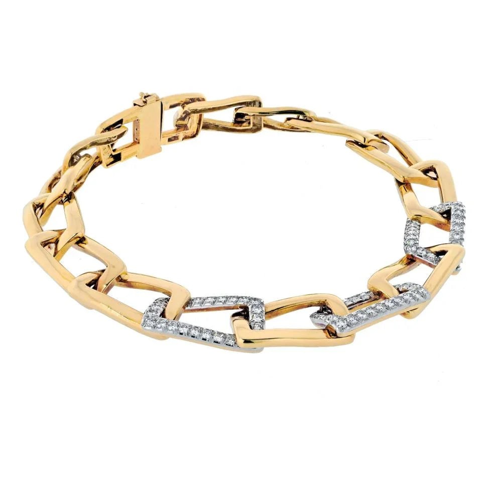 David Webb Platinum & 18K Yellow Gold Open Link Collar Necklace — view 3 — Laura Milman New York