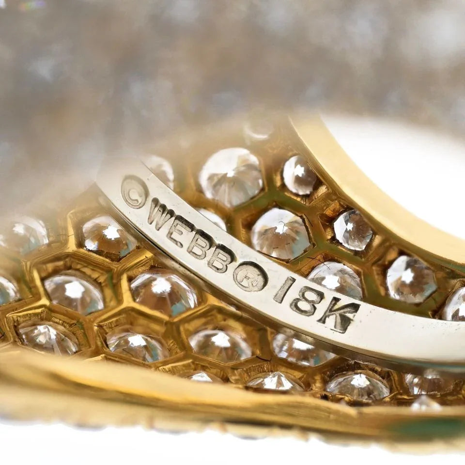 David Webb Platinum & 18K Yellow Gold Large Turquoise And Diamond Ring — view 5 — Laura Milman New York