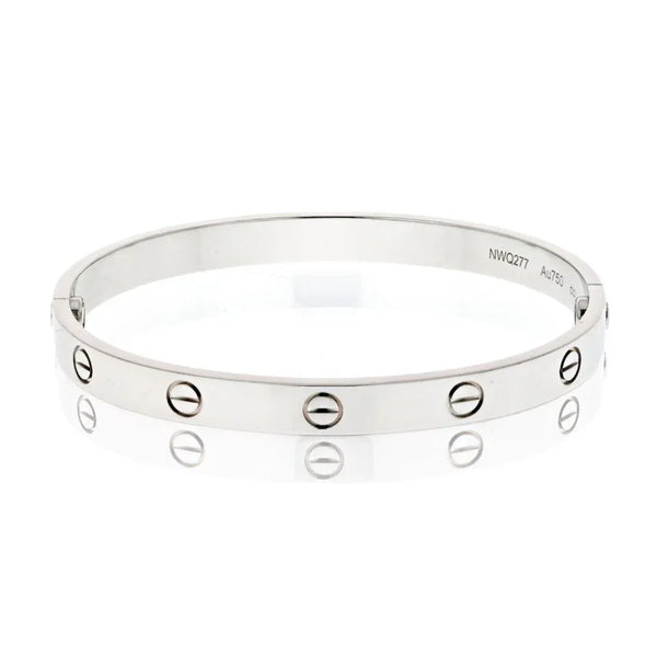 Cartier Love 18K White Gold Love Size 18 Bracelet