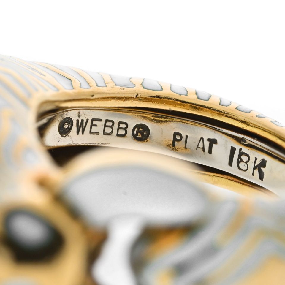 David Webb Estate Ring 18K Yellow Gold and Platinum