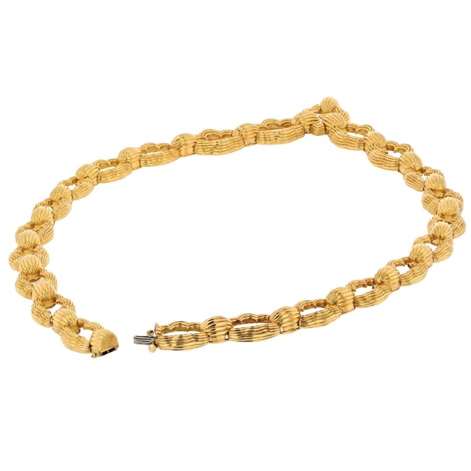 Tiffany Schlumberger 18K Gold Bow Tie Necklace 213.1g 15.5"