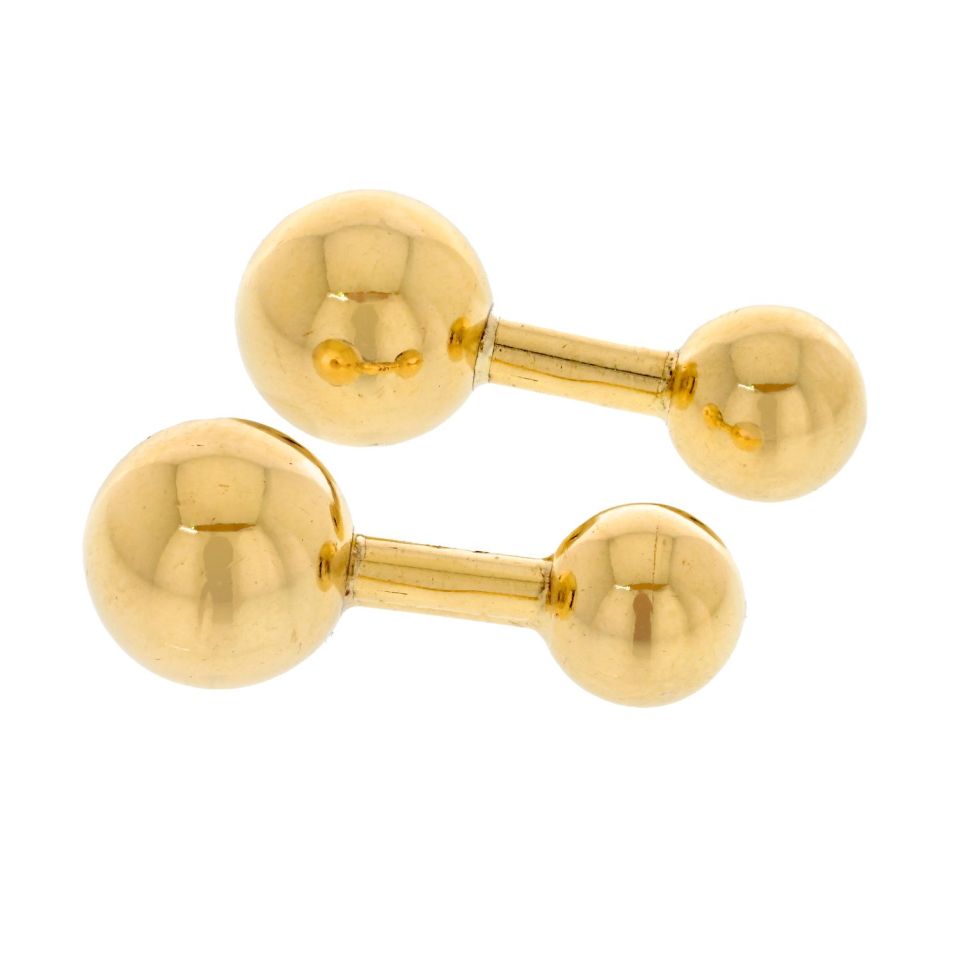 Cartier 18K Yellow Gold Ball Cufflinks, 1.1-Inch Length