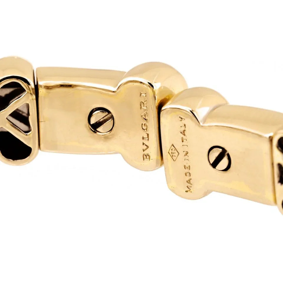 Bvlgari 18K White Gold Diamond And Pearl Cuff Bangle Bracelet — view 5 — Laura Milman New York