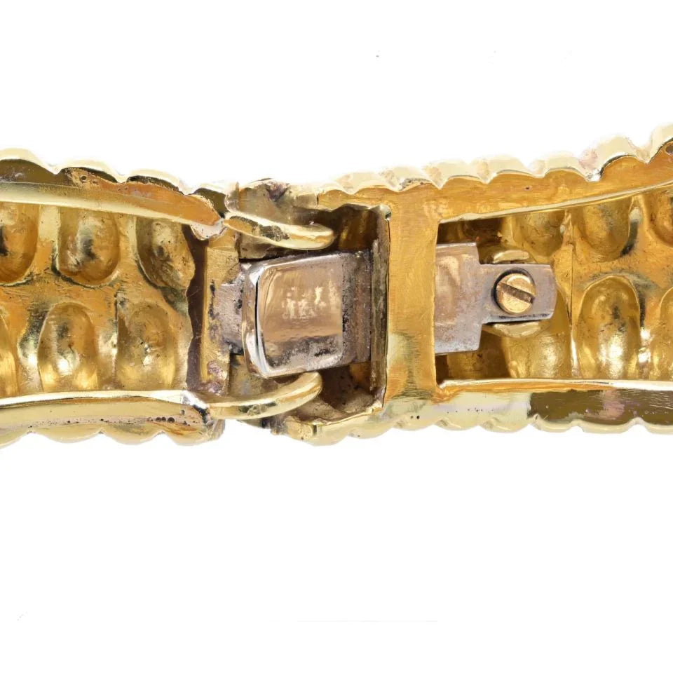 David Webb Bypass 18K Yellow Gold Bypass Fluted Crossover Bracelet — view 5 — Laura Milman New York