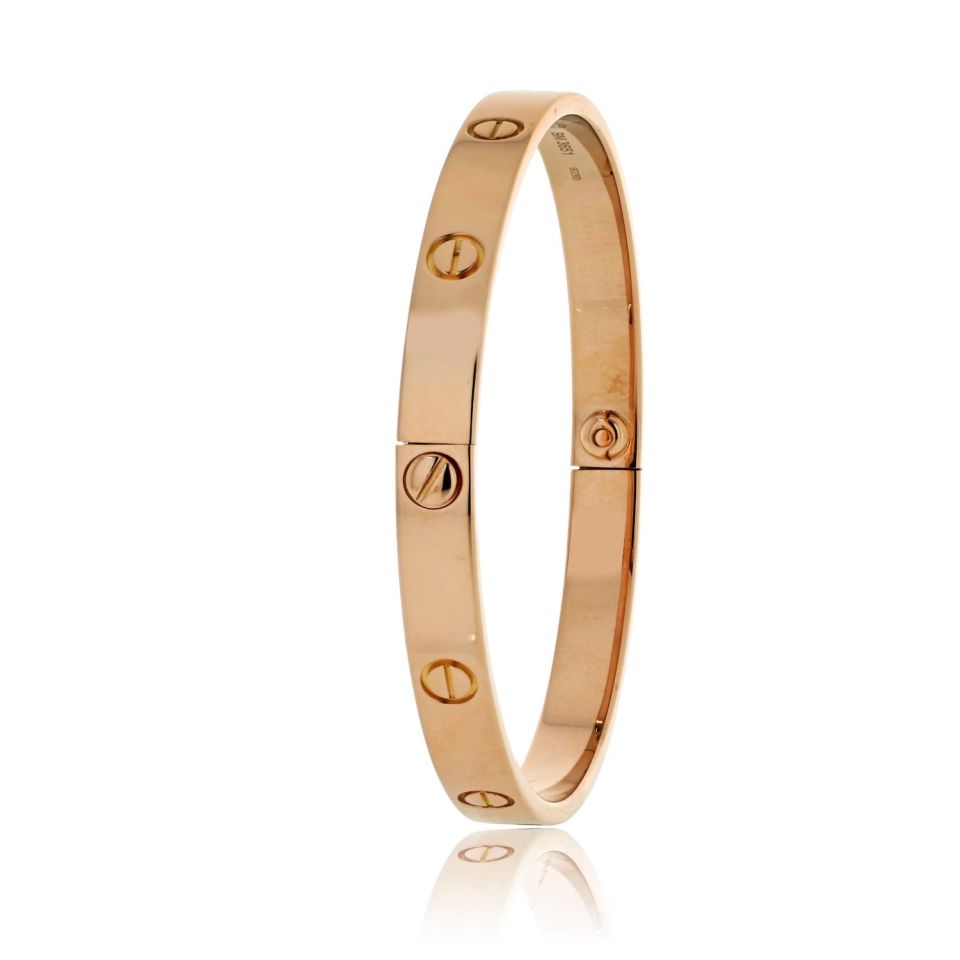 Cartier 18K Rose Gold Love Bangle with Removable Screws, Size 20