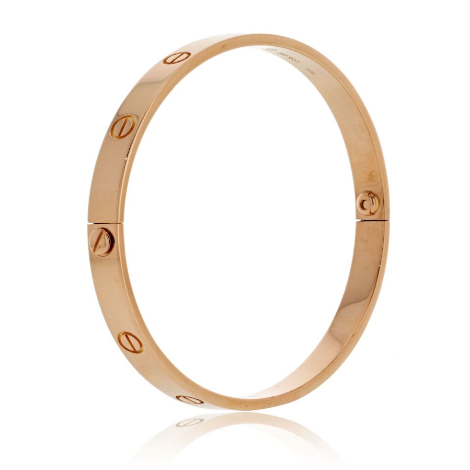 Cartier 18K Rose Gold Love Bangle with Removable Screws, Size 20