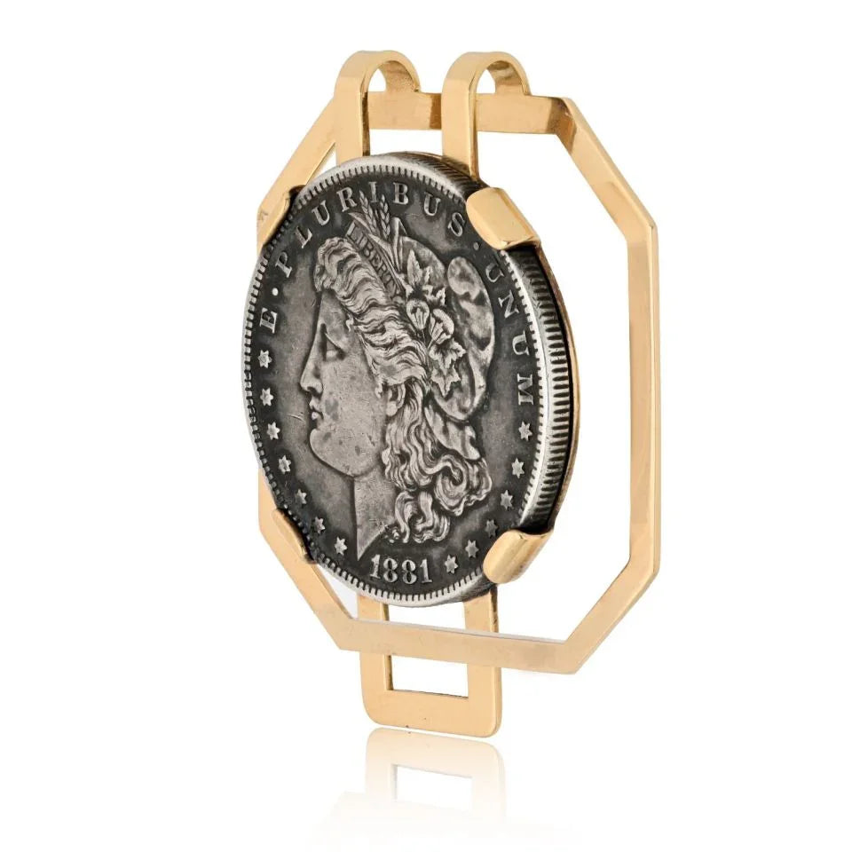 Cartier 14K Yellow Gold 1881 Coin E Pluribus Money Clip — view 3 — Laura Milman New York