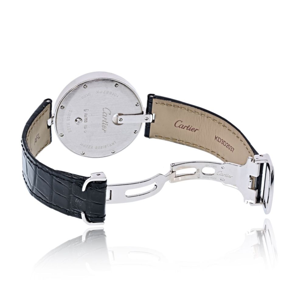 Pre-Owned Cartier 18K White Gold Captive 35mm Diamond Dial Ref 3120 Watch — view 4 — Laura Milman New York