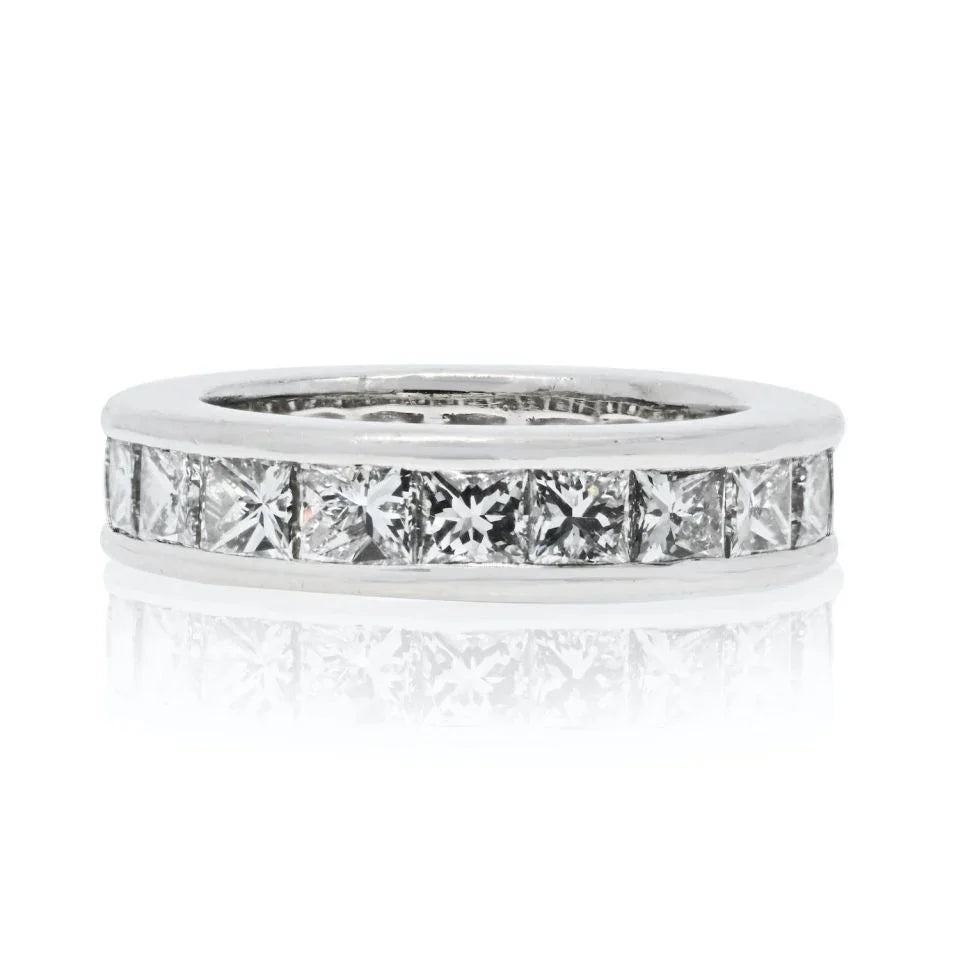 Cartier Platinum 5.50cttw Princess Cut Diamond Eternity Eu 49 Ring — Laura Milman New York