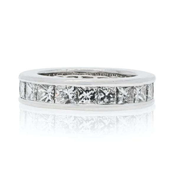 Cartier Platinum 5.50cttw Princess Cut Diamond Eternity Eu 49 Ring