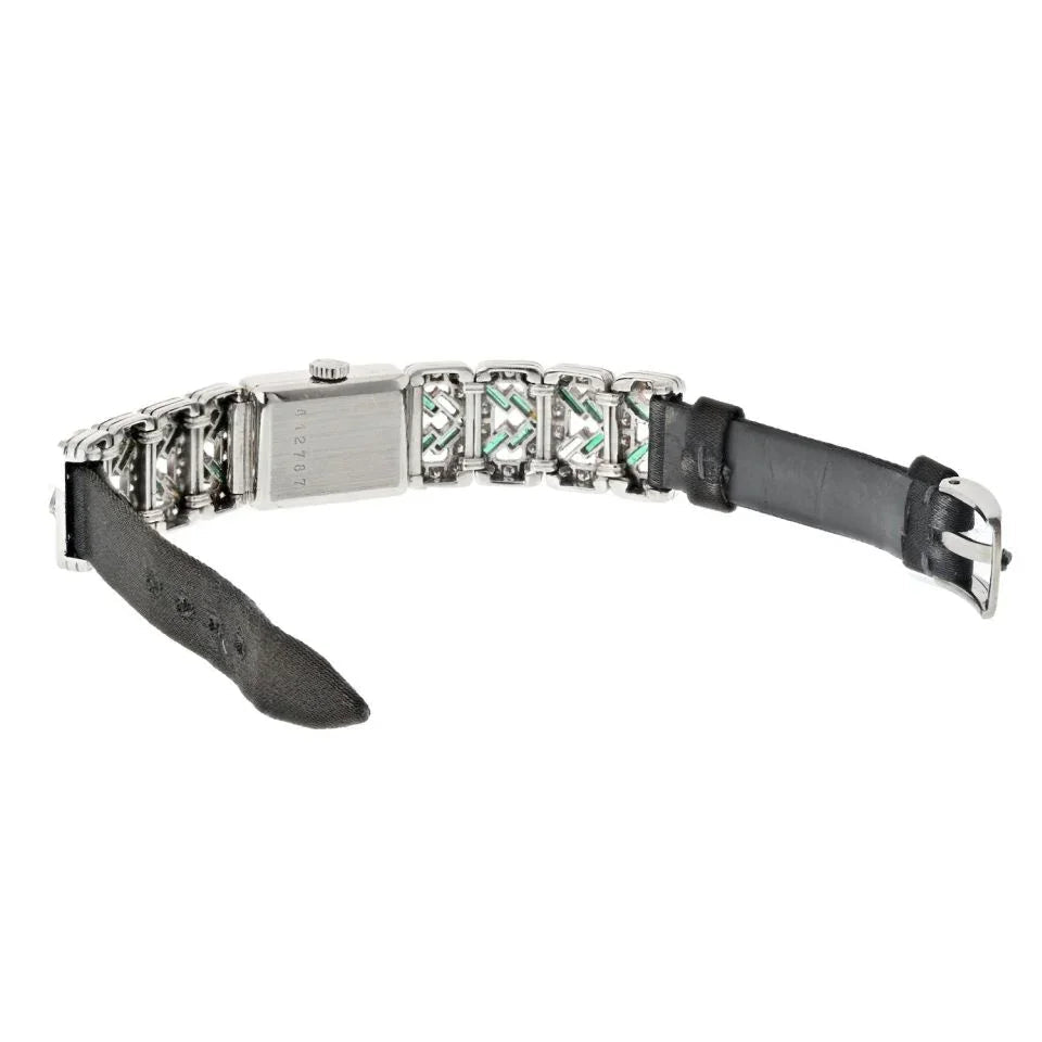 Pre-Owned Chopard Platinum Deco Diamond And Green Emerald Women Watch view 3 - Chopard — Laura Milman New York
