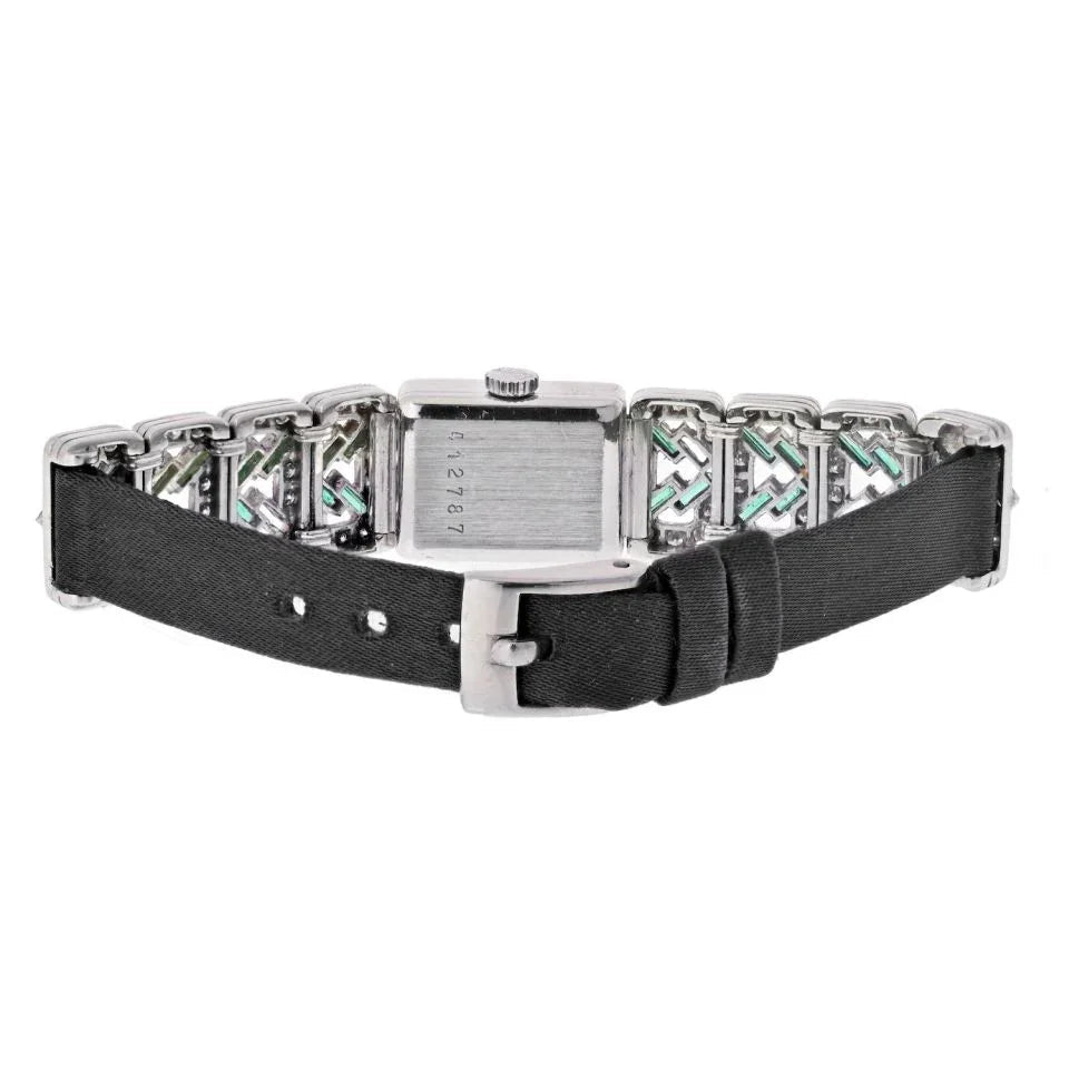Pre-Owned Chopard Platinum Deco Diamond And Green Emerald Women Watch view 4 - Chopard — Laura Milman New York