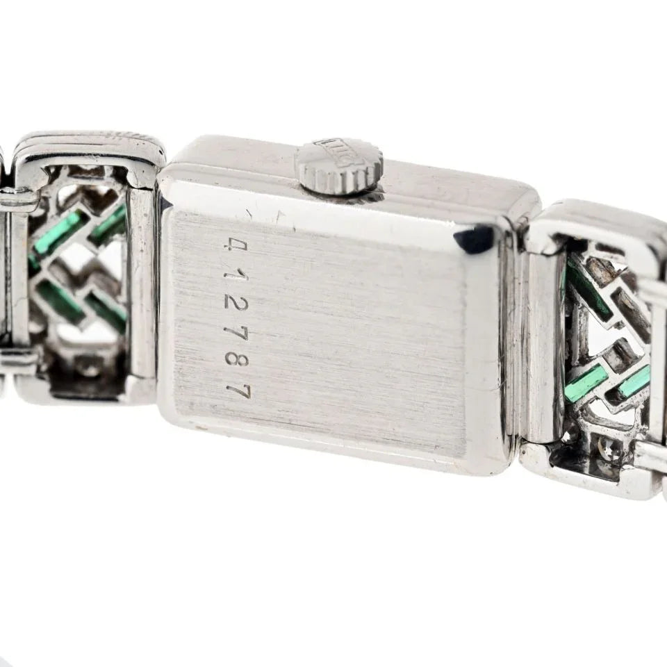 Pre-Owned Chopard Platinum Deco Diamond And Green Emerald Women Watch view 5 - Chopard — Laura Milman New York