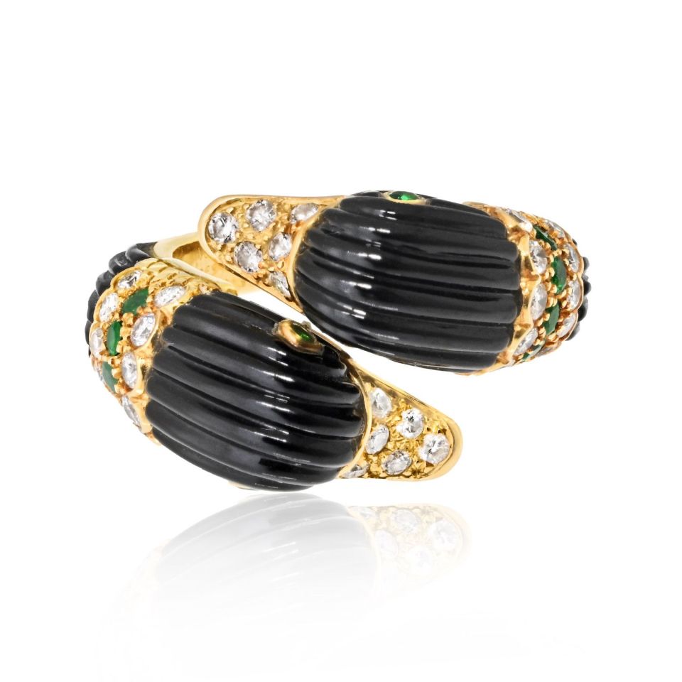Van Cleef & Arpels Vintage Estate rings 18k yellow gold 0.83 cts Diamonds