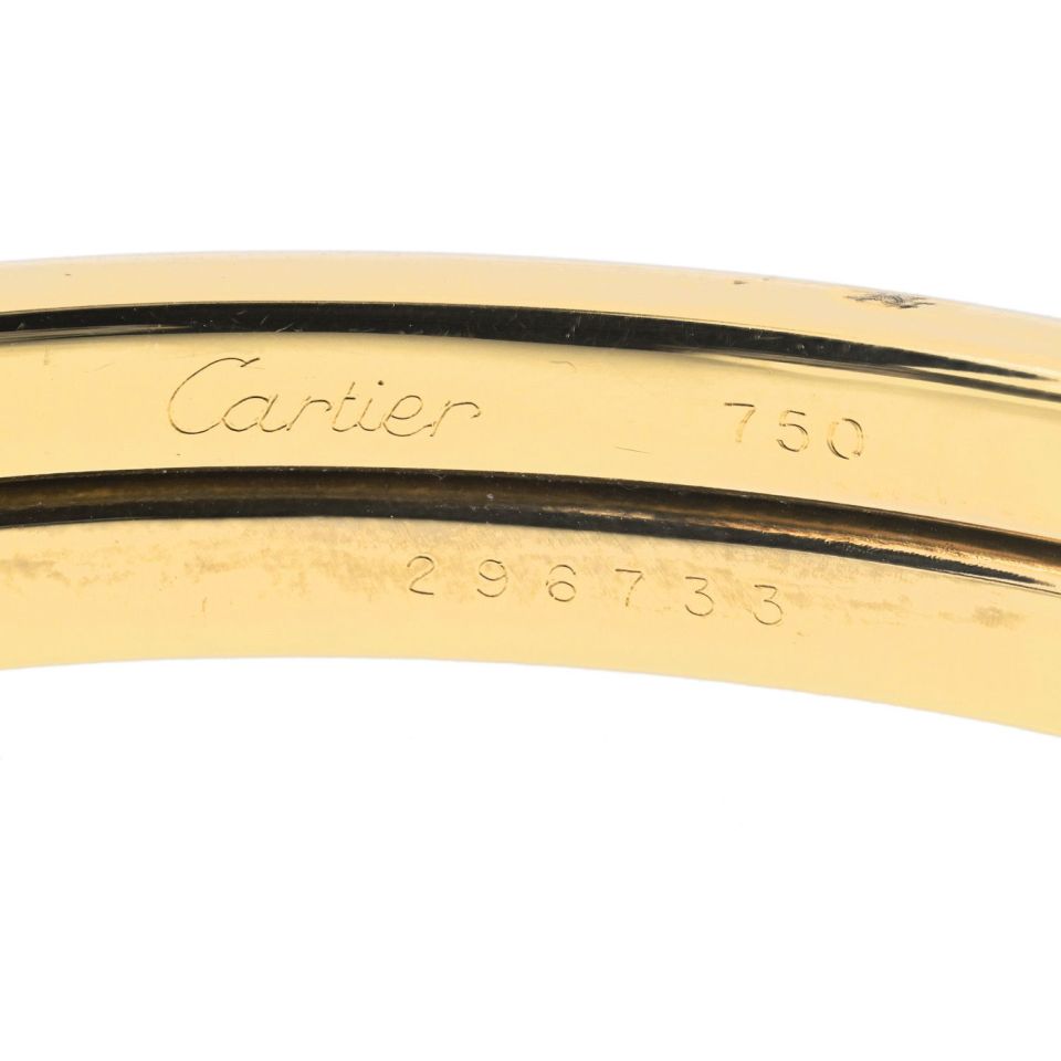 Cartier Panthere Hinged Bangle in 18K White Gold with Peridot and Onyx, Size 18