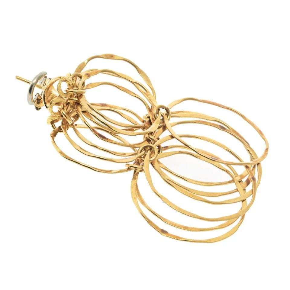 Cartier 18K Yellow Gold 1970's Cascade Earrings — view 3 — Laura Milman New York