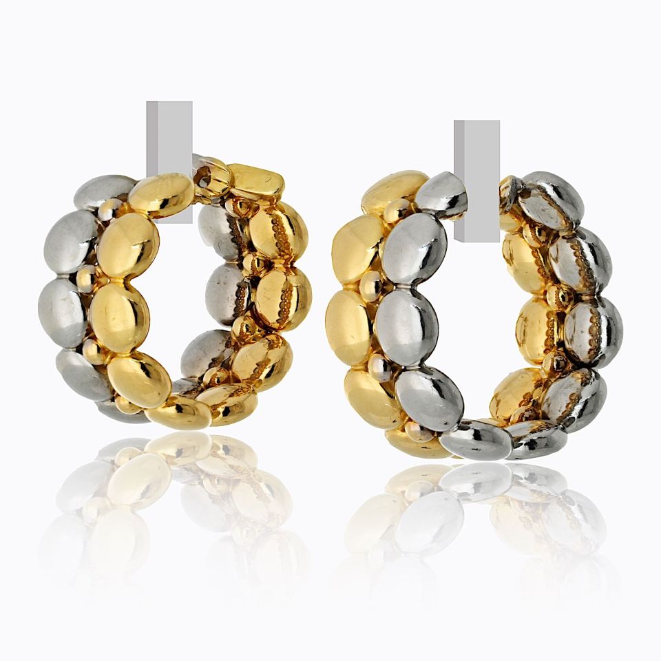 Cartier Two-Tone Honeymoon Huggie Clip-On Earrings, 0.5-Inch Width