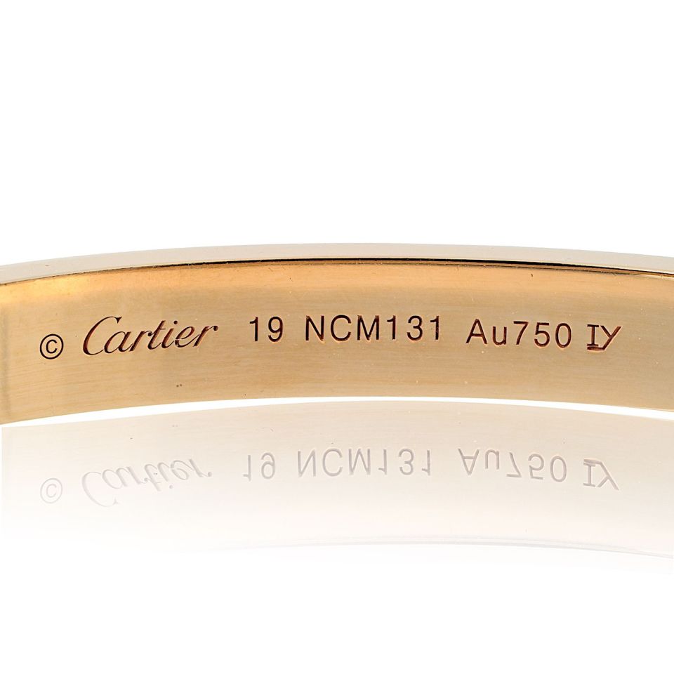 Cartier 18K Rose Gold Diamond Love Bangle with 0.65ct Diamonds, Size 19