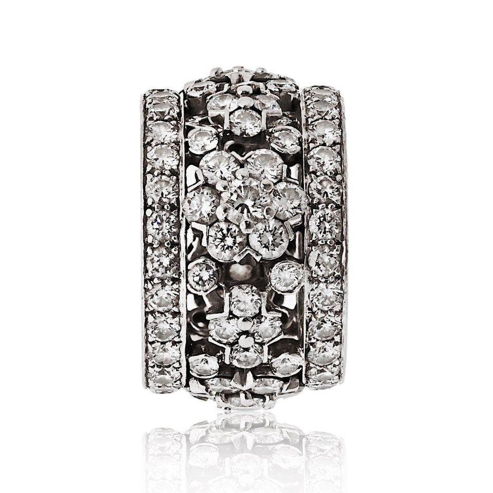 Van Cleef & Arpels 18K WG Snowflake Diamond Ring, Size 5