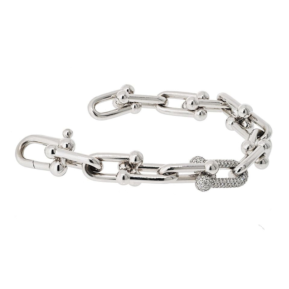 Tiffany 18K White Gold 1.7ct Hardwear Bracelet 6.5"