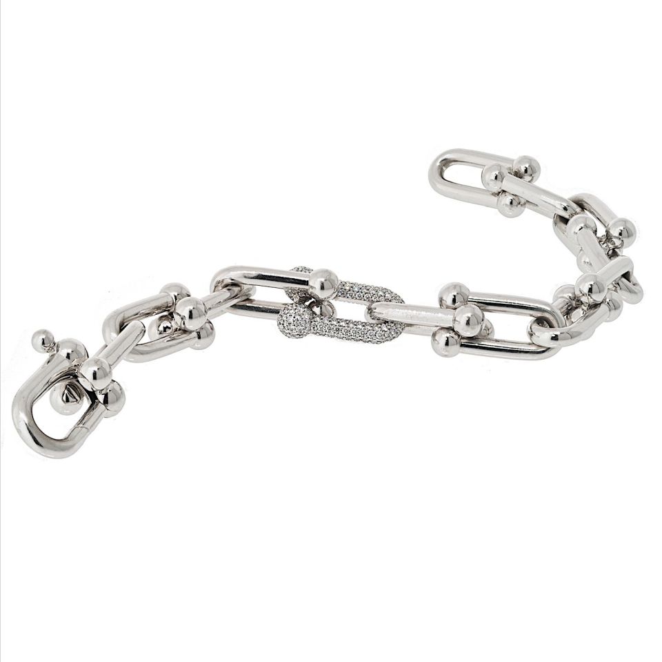 Tiffany 18K White Gold 1.7ct Hardwear Bracelet 6.5"