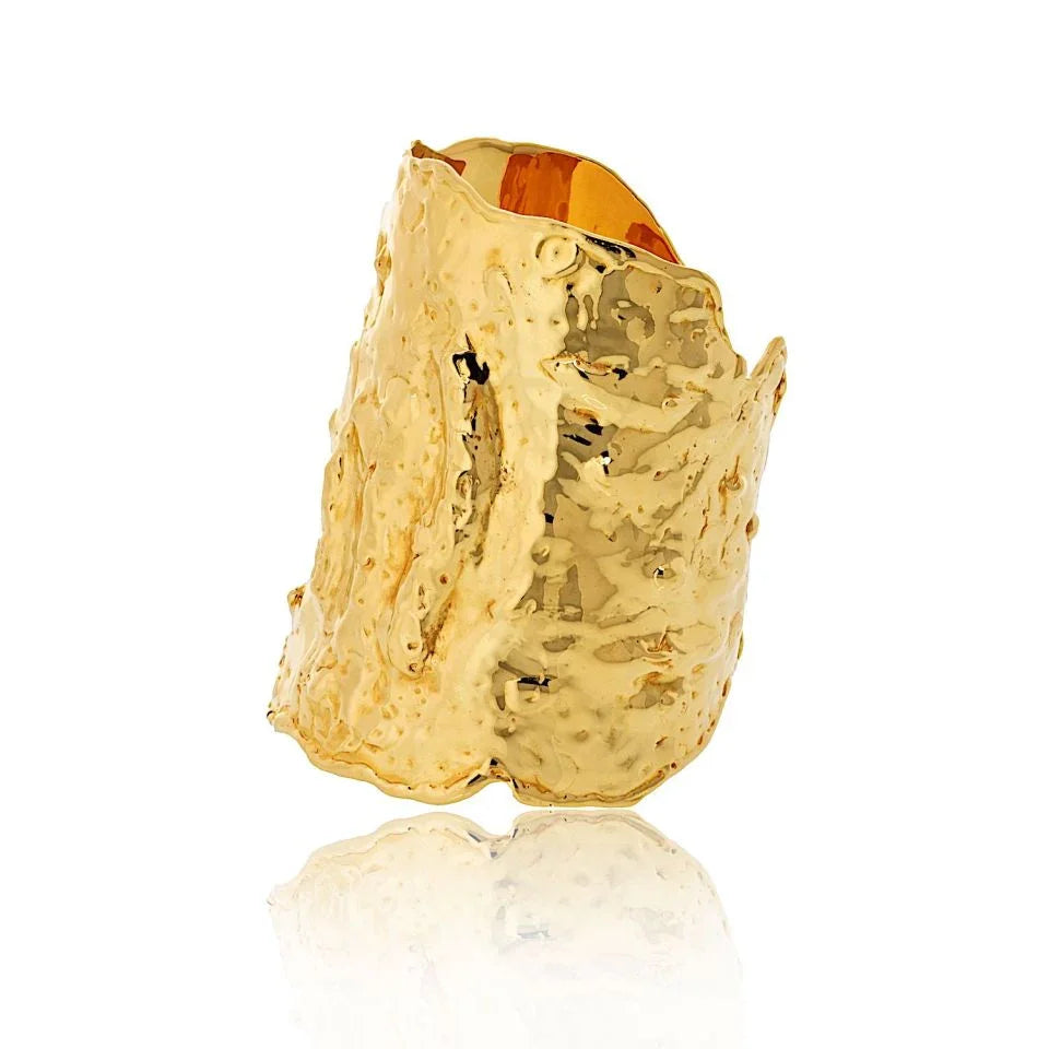 Van Cleef & Arpels 18ky Gold “jackie O” Manchette Cuff Bracelet — view 2 — Laura Milman New York