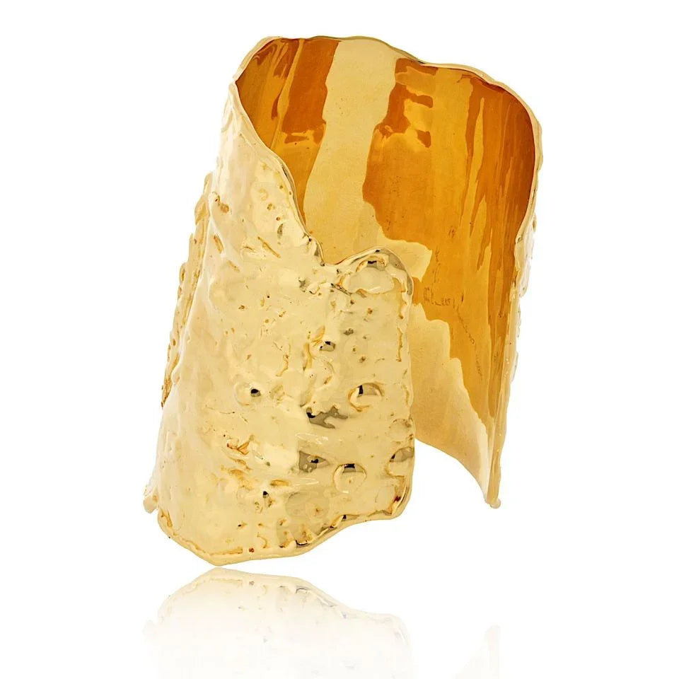 Van Cleef & Arpels 18ky Gold “jackie O” Manchette Cuff Bracelet — view 3 — Laura Milman New York