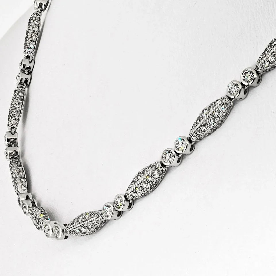 Graff 18K White Gold 15.75cttw Diamond Necklace — view 4 — Laura Milman New York