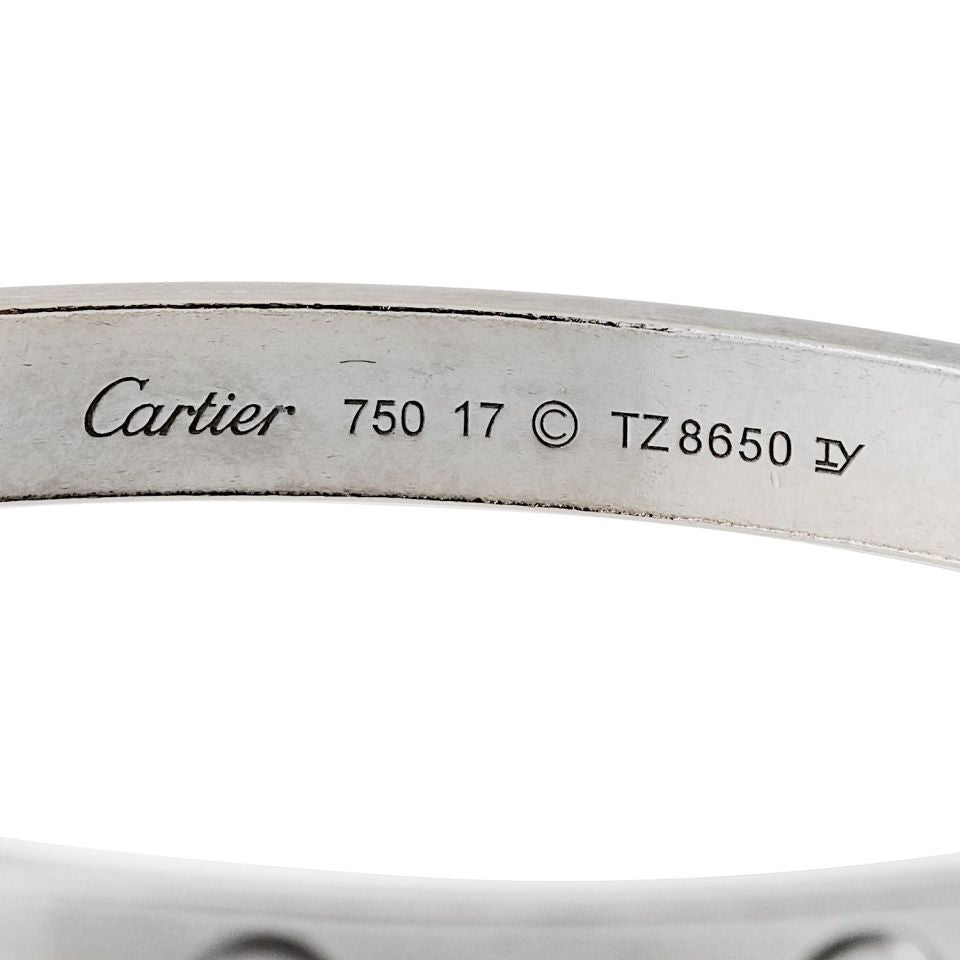 Cartier Love Bracelet in 18K White Gold, Size 17, with Screwdriver and Pouch
