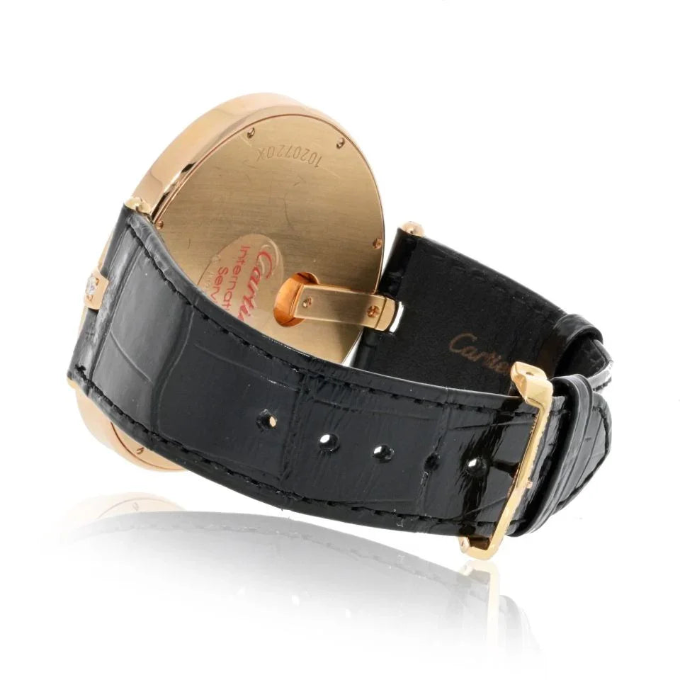 Pre-Owned Cartier 18K Rose Gold Captive 55mm Diamond Bezel And Diamond Dial Watch — view 3 — Laura Milman New York