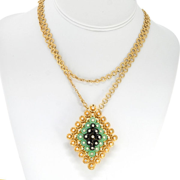 Pre-Owned Van Cleef & Arpels 18K Yellow Gold Bouton D'or Pendant Detachable Brooch Clip Necklace - Van Cleef & Arpels Necklace