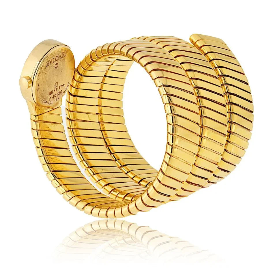 Pre-Owned Bvlgari 18K Yellow Gold BB 19 1T Vintage Serpenti Black Dial Watch view 3 - Bvlgari — Laura Milman New York