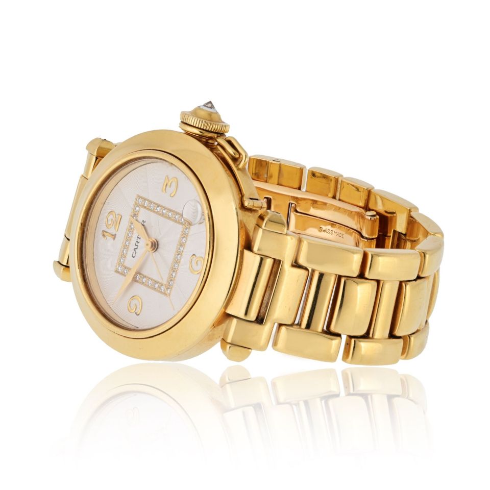 Cartier 18K Yellow Gold Pasha Automatic Watch, 35mm Case