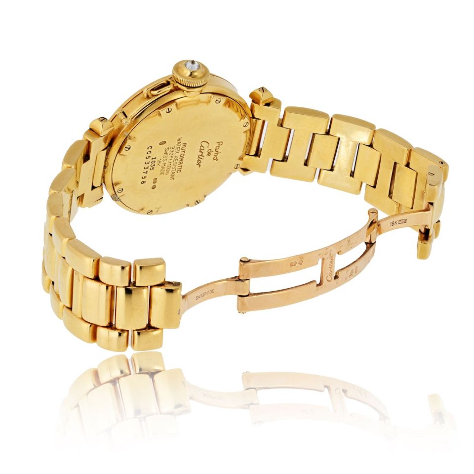Cartier 18K Yellow Gold Pasha Automatic Watch, 35mm Case