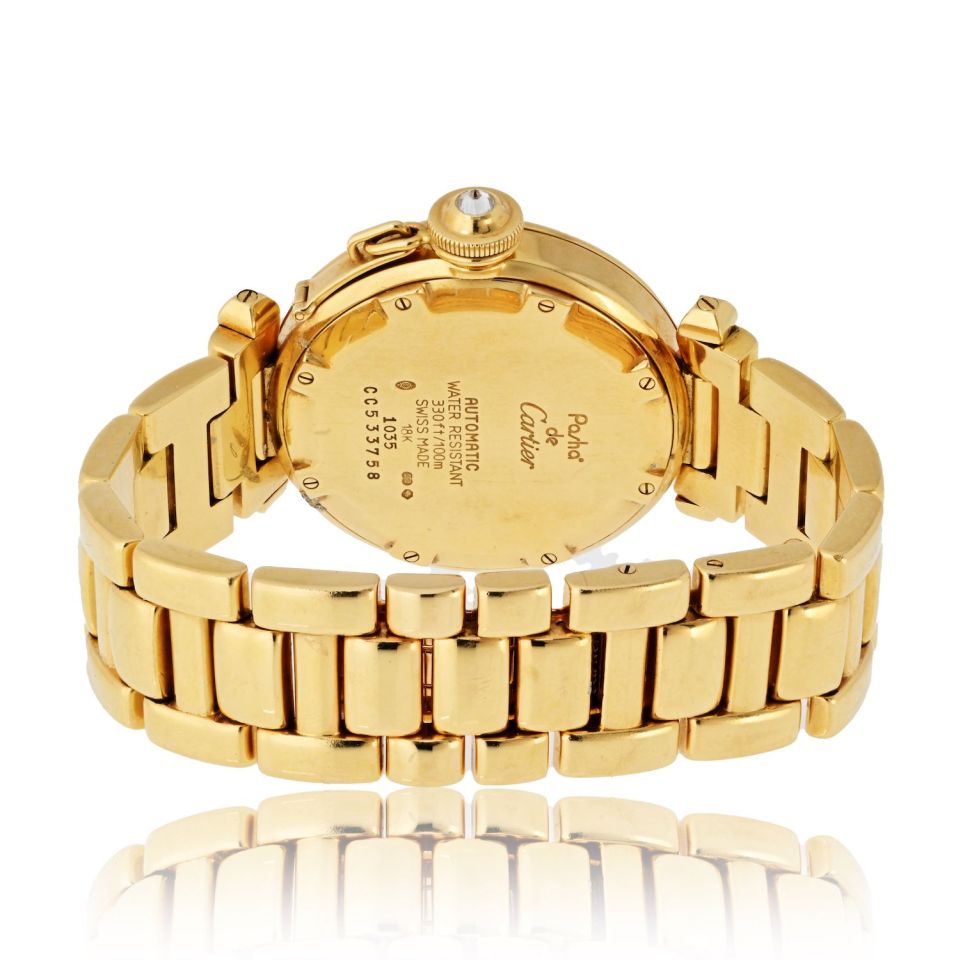 Cartier 18K Yellow Gold Pasha Automatic Watch, 35mm Case