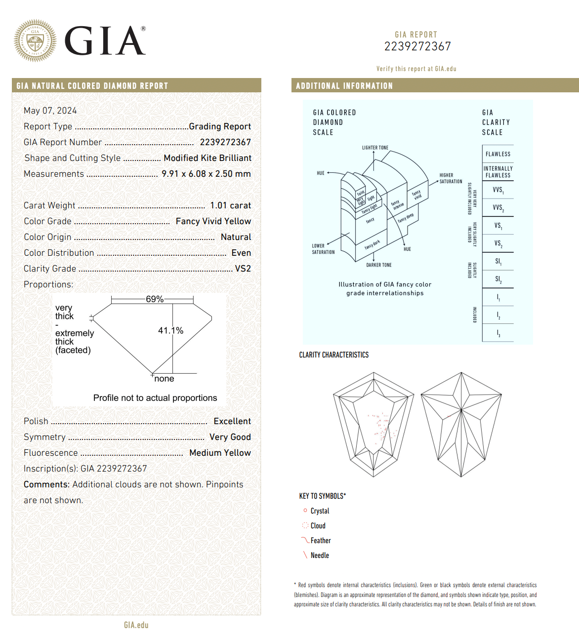 1.0.1ct Fancy Vivid Yellow Kite Diamond Spiral Ring — view 6 — Laura Milman New York