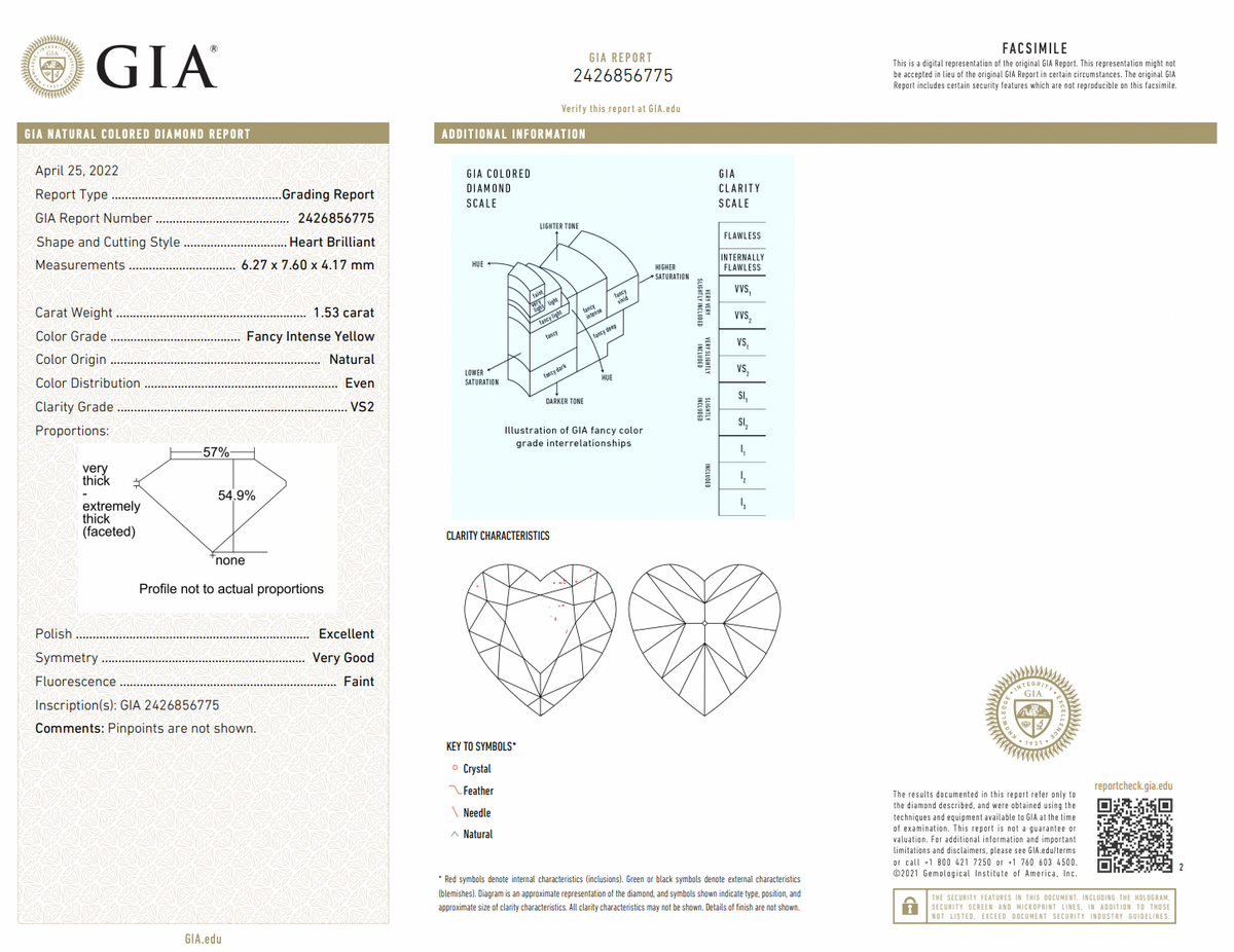 3.71ctw Fancy Intense Yellow Heart Diamond Halo Stud Earrings GIA — view 4 — Laura Milman New York