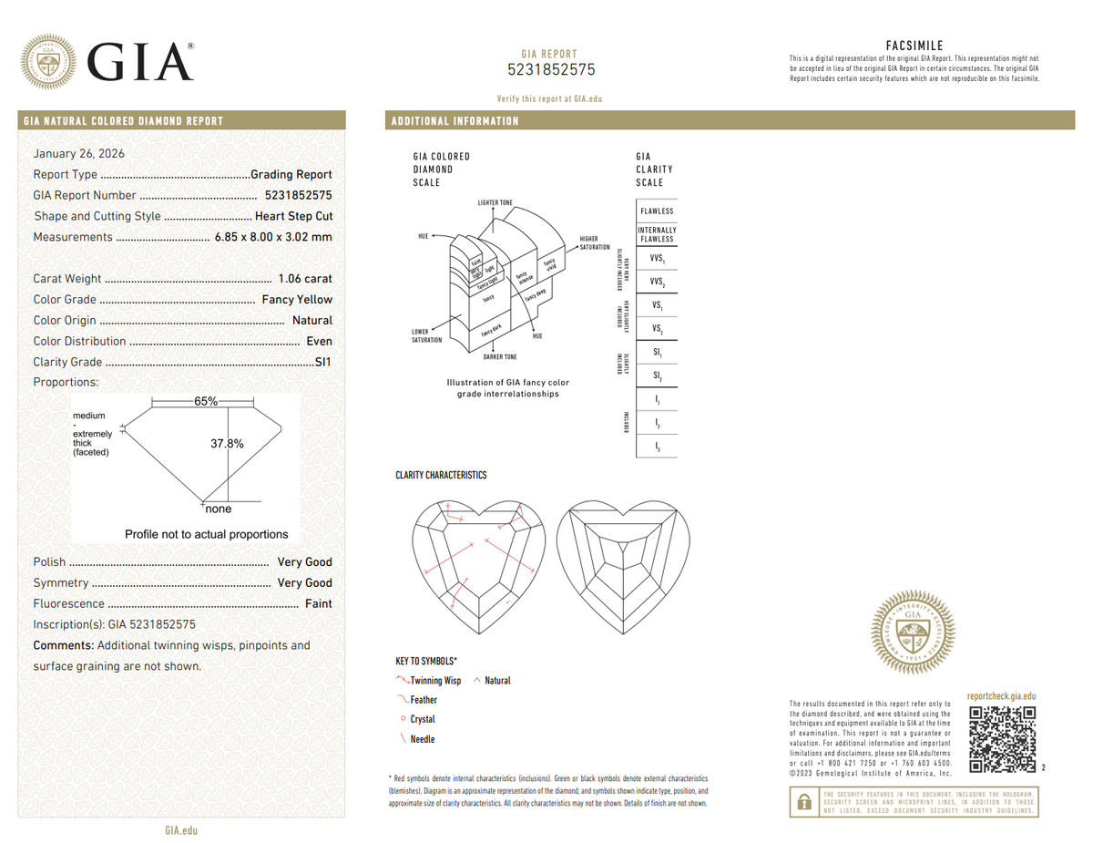 4.07ctw Fancy Yellow Heart and Colorless Diamond Double Spiral Ring SI1 GIA — view 4 — Laura Milman New York