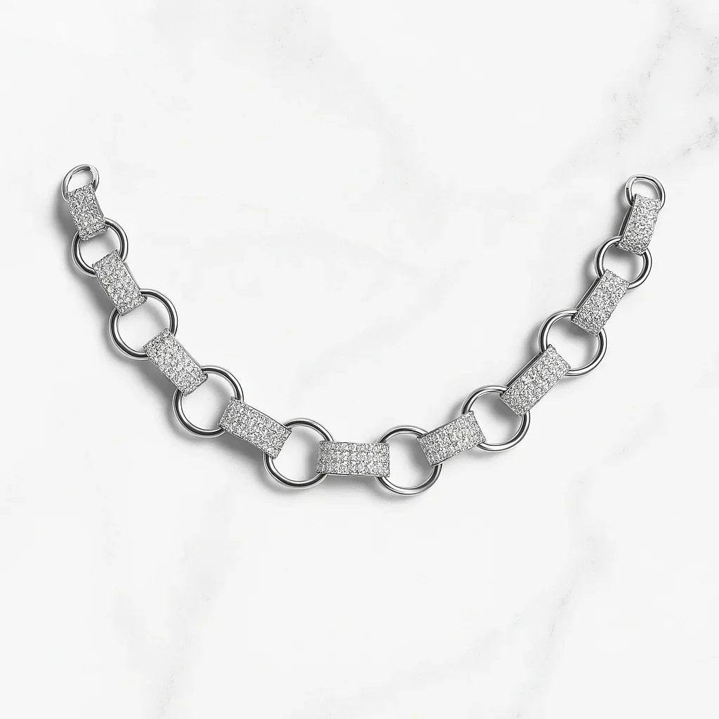 Statement Diamond Link Bracelet in 18k White Gold - Laura Milman New York