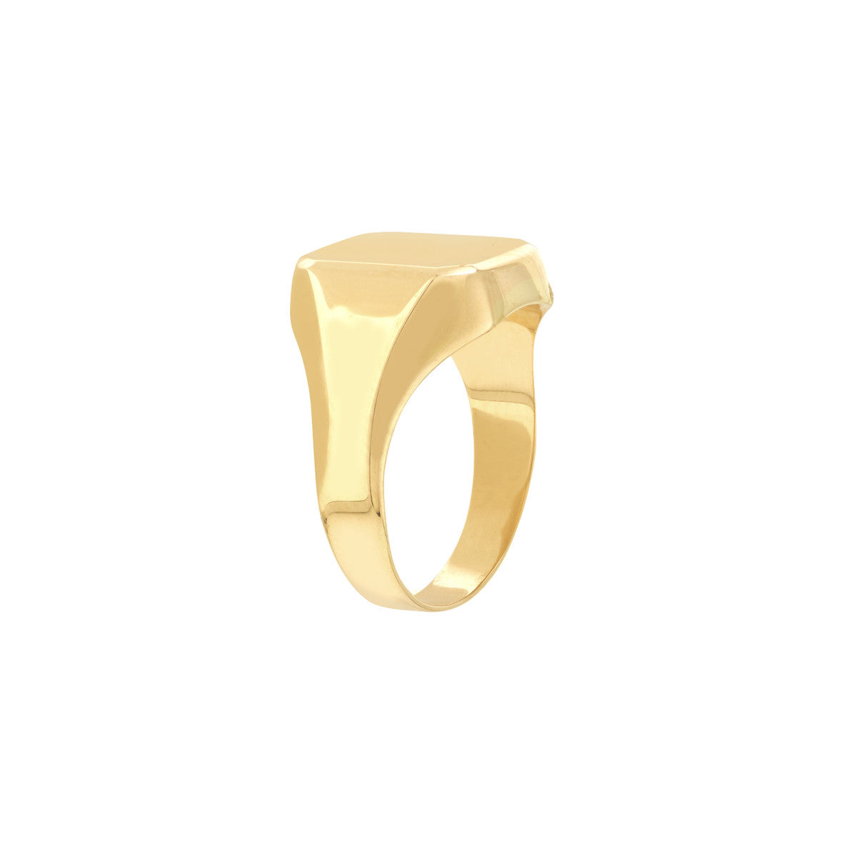 14K Gold Engravable Rectangle Signet Ring Sizable