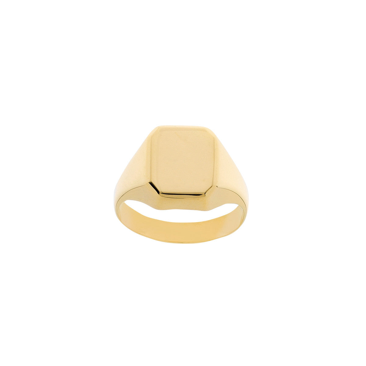 14K Gold Engravable Rectangle Signet Ring Sizable