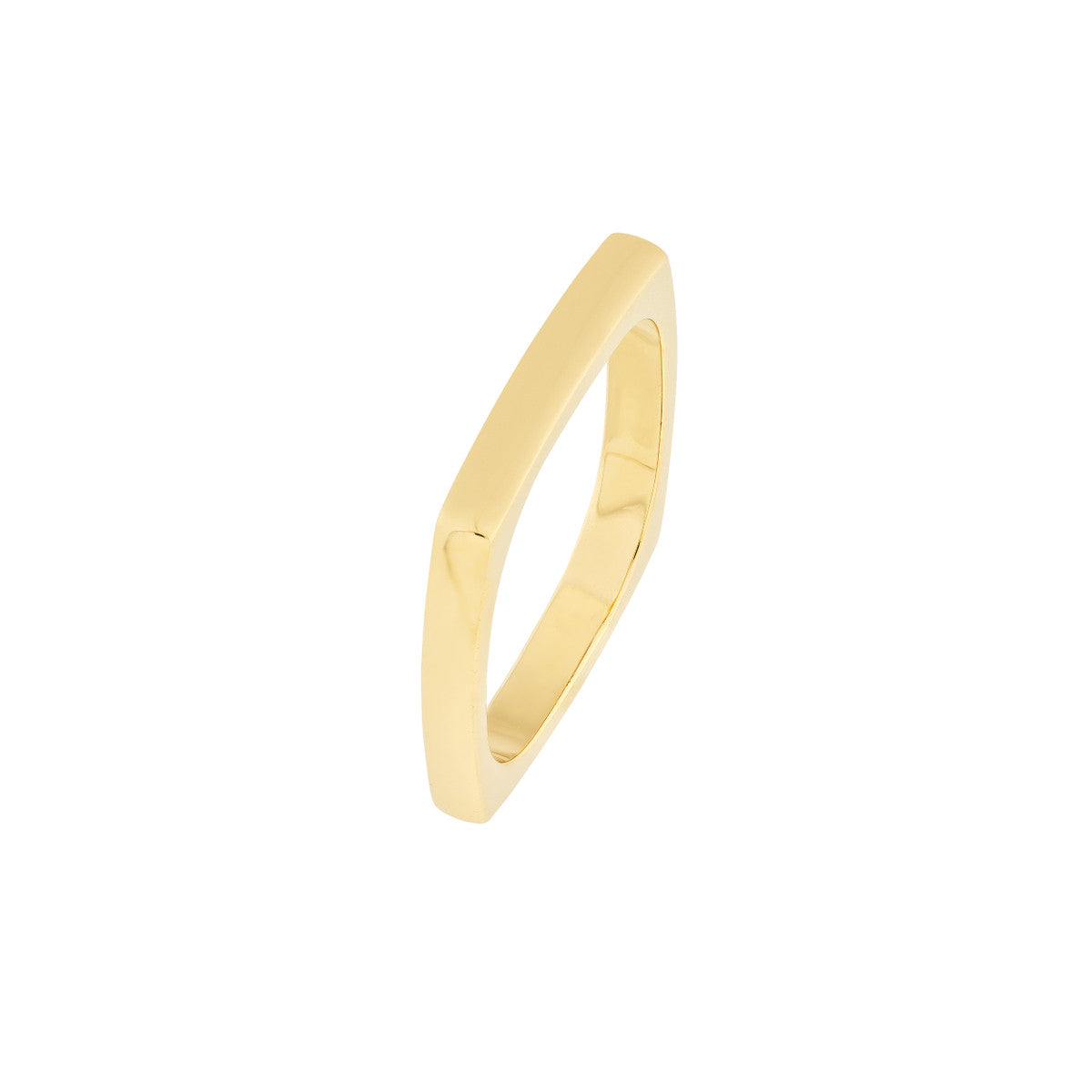 14K Gold Bold Square Stack Ring Sizable
