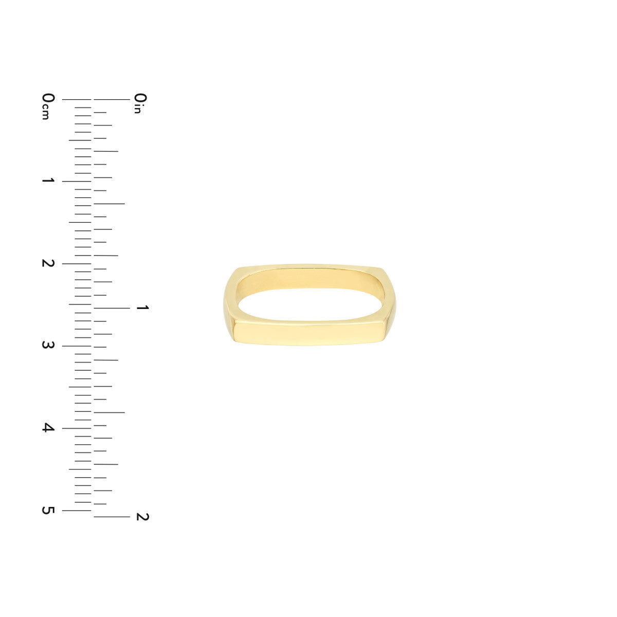 14K Gold Bold Square Stack Ring Sizable