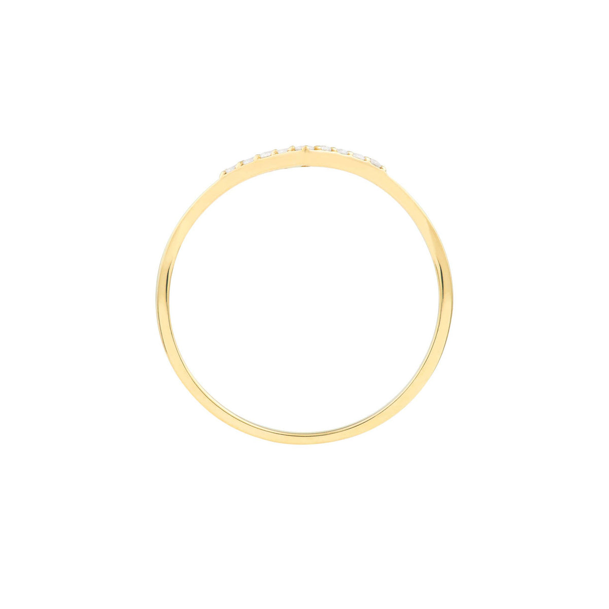 Diamond chevron ring in 14K yellow gold — additional product view 4 — Laura Milman New York