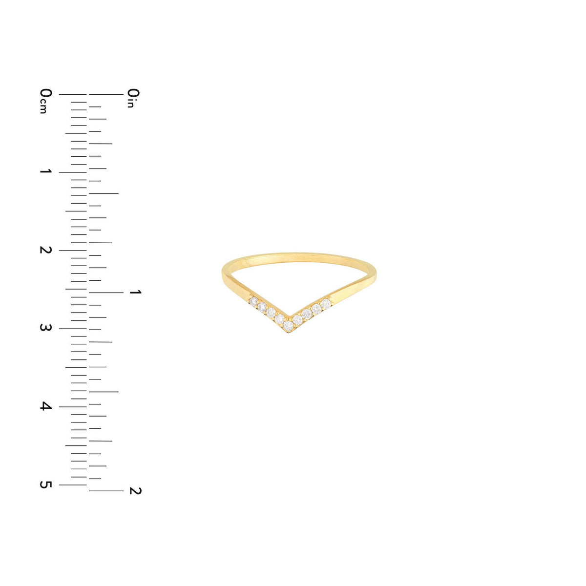 Diamond chevron ring in 14K yellow gold — additional product view 5 — Laura Milman New York