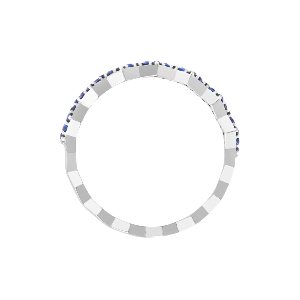 14K Gold Sapphire Stones Zig Zag Ring