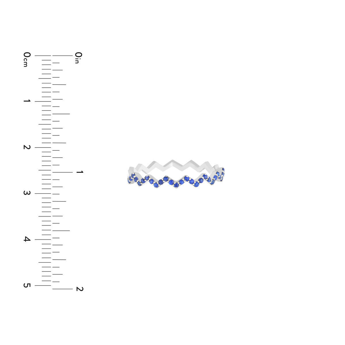 14K Gold Sapphire Stones Zig Zag Ring