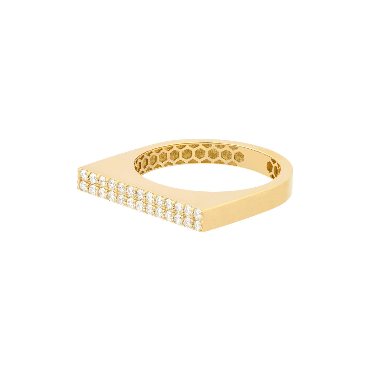 14K Gold Diamond 1/4tcw Diamond Bar Ring
