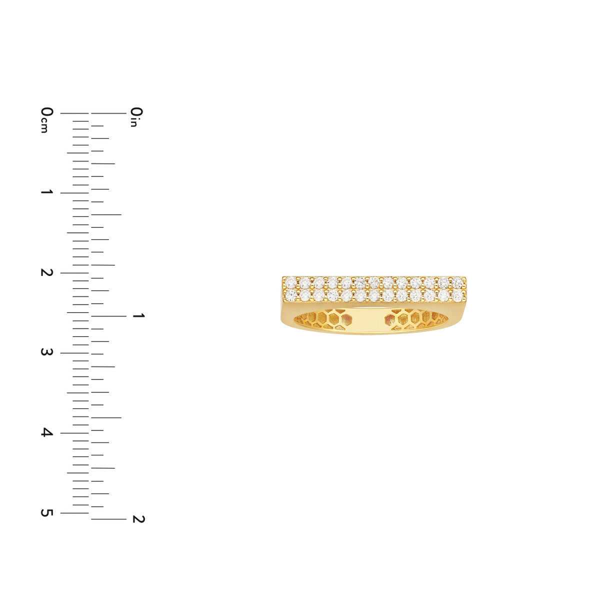 14K Gold Diamond 1/4tcw Diamond Bar Ring