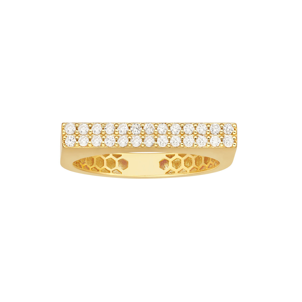 14K Gold Diamond 1/4tcw Diamond Bar Ring